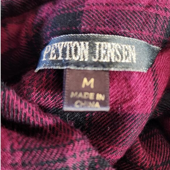 Peyton Jensen Button Up Plaid Collared Shirt Dress Size Medium - Picture 4 of 5